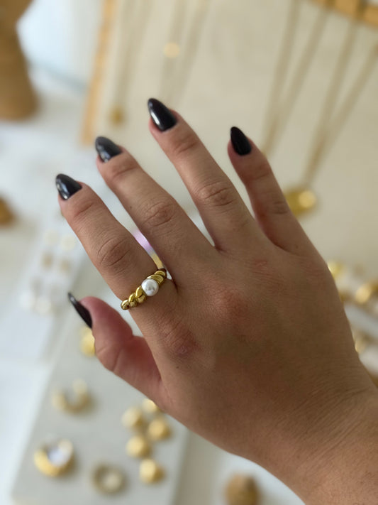 Pearl Croissant Ring